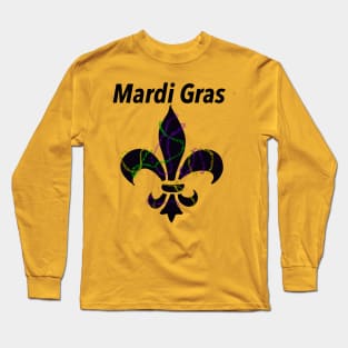 Fleur de Lis Mardi Gras Long Sleeve T-Shirt